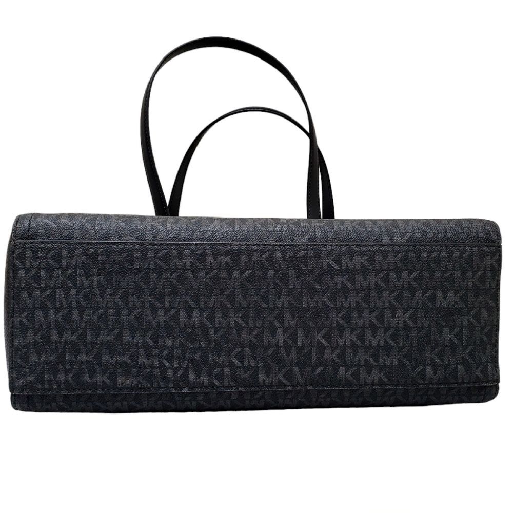 MICHAEL KORS Signature Tote Bag – Black/Charcoal MK Logo, Gold Hardware - Picture 7 of 10